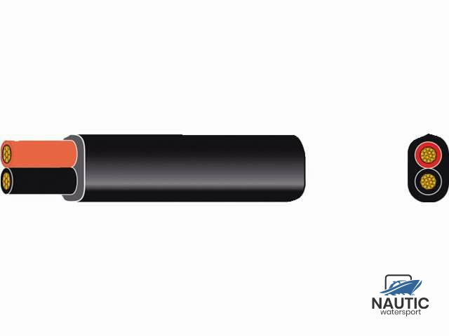 Platte pvc-kabel zwart 2x0.75mm² rood/zwart