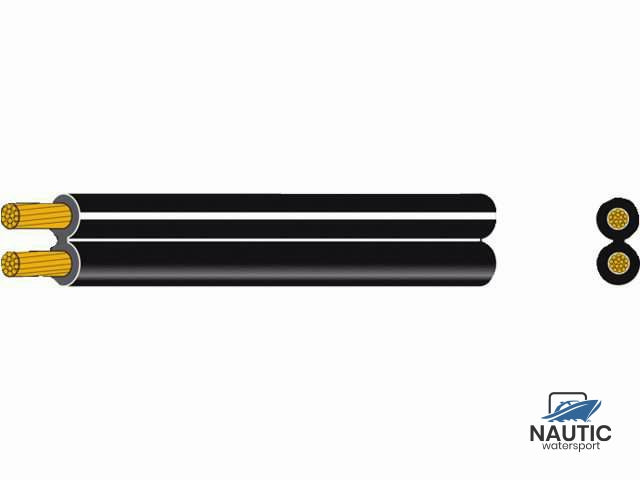 Luidsprekerkabel 2x1.5mm² zwart/zwart-wit