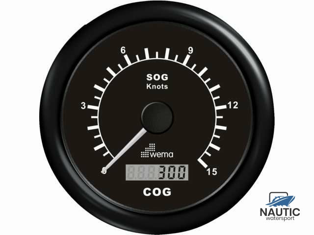 º GPS speedometer 0-15 kn zwart incl. antenne