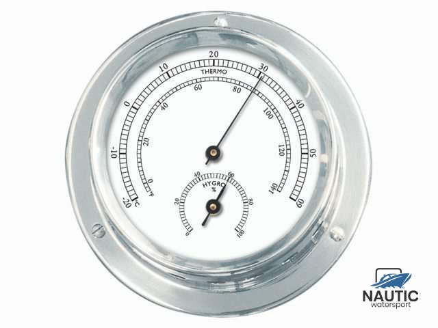 Thermo-hygrometer verchroomd 110/84mm