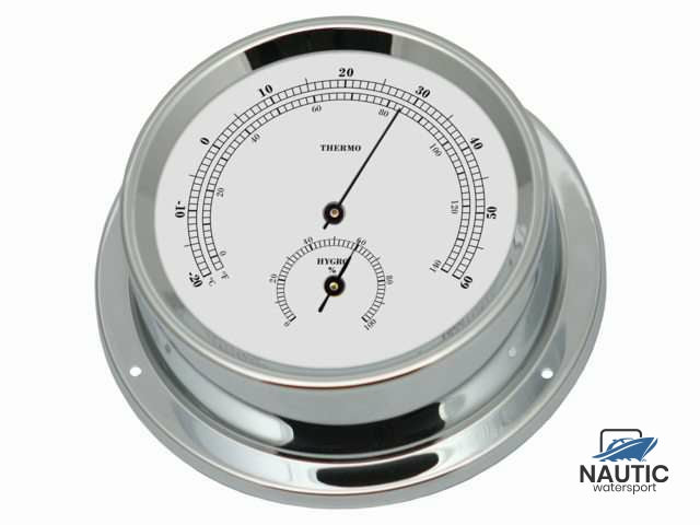 Thermo-hygrometer verchroomd 125/100mm