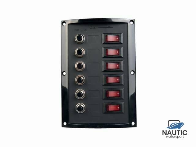 Schakelpaneel met circuitbreaker zwart