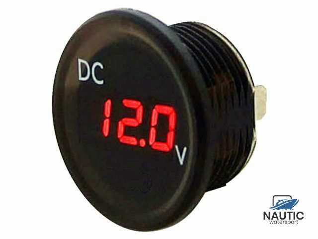 Voltmeter zwart 2.5-30V met flush frame (draad)