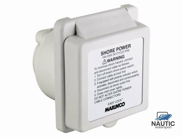 16A Inlet Easy Lock with Warning Label 230V