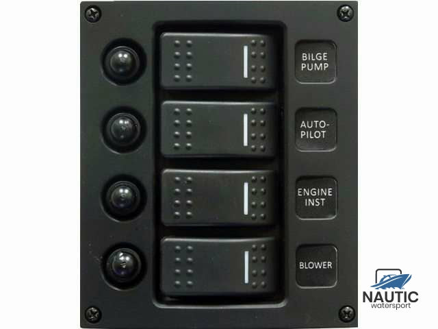 Schakelpaneel curved 4 schakelaars 12/24V