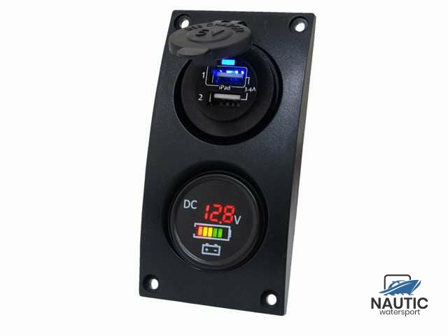 Curved add-on paneel dubbel USB & Volt/accu indicator