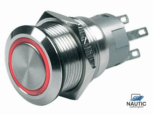 Schakelaar push-button on/off 24V rood