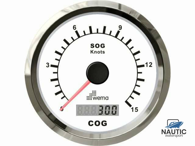 º Silver serie GPS speedometer 0-15 kn wit incl. antenne